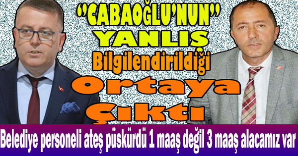 Cabaoğlu İcraat Yapacağı Yerde Sarıoğluna Çattı