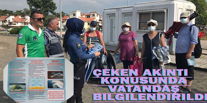 Akçakoca Emniyet Teşkilatıda Çeken Akıntı Hakkında Vatandaşı Aydınlatıcı Buroşürler dağıttı