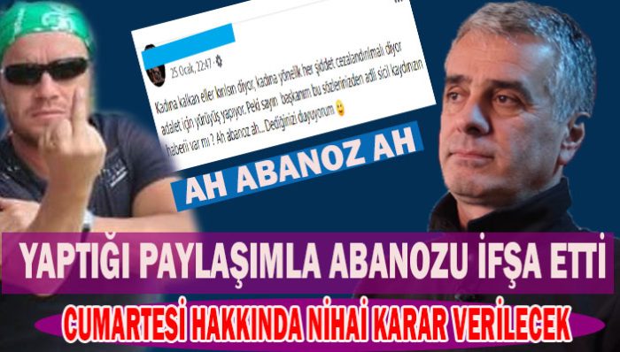 (Abanozun sicilini işaret etti) kadına taciz,şiddet hepsi orada dedi adeta