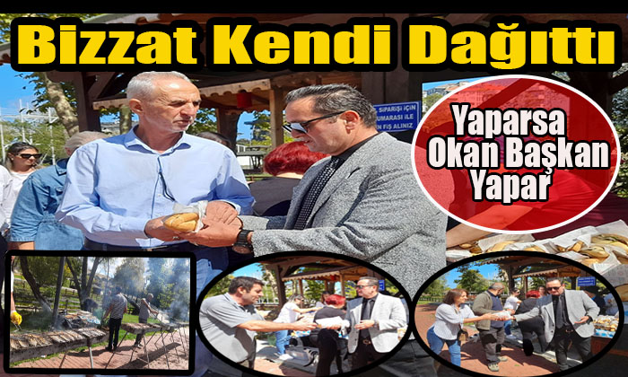 Söz verdiği gibi Belediye Çalışanlarına Palamut ziyafeti verdi