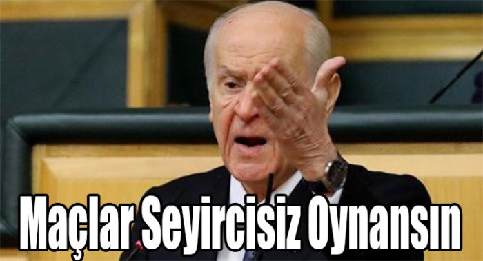 AKP’nin Cumhur İttifakı’ndaki ortağı MHP Genel Başkanı Devlet Bahçeli, hükümeti istifaya çağıran tribünleri “şuursuzlukla” itham ederek, “Bütün kulüp başkanlarının müsabakaların ya seyircisiz ya da gerekli tedbirlerin alınarak oynanması hususunda acil ve gerekli adımları atmaları kaçınılmaz görevleridir” dedi.