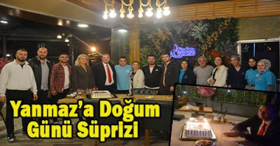 ABİTAŞ Akçakoca kahvecisinde gerçekleştirilen sürpriz doğum günü kutlamasında Belediye Başkanı M. Okan Yanmaz, sürpriz karşısında duygulandı.