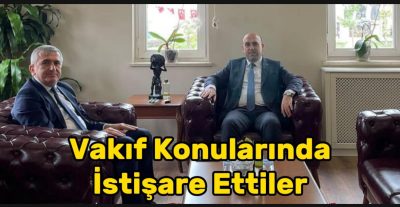 Akçakoca Kaymakamı Mustafa Can ve Belediye Başkanı Fikret Albayrak Vakıf ve Bağımlılık konularında toplantı düzenlediler