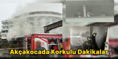 Akçakoca’da Oteli Saran Yangın Korku Dolu Anlar Yarattı