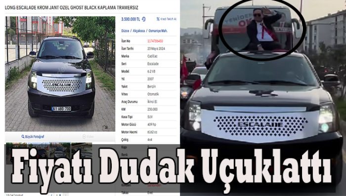 Akçakoca Eski Belediye Başkanı Okan Yanmaz’ın Seçimlerde Kullandığı Lüks Araç Satışa Çıktı: “Tank” 3.5 Milyon TL
