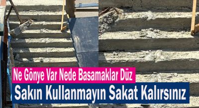 Merdivendeki Çatlaklar Ve Gelişi Güzel Dökülen Harç Tehlikenin habercisi