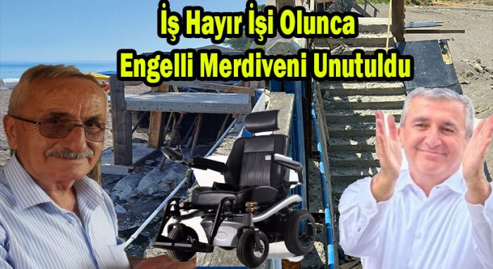 Çuhalı Plajlarına yapılan merdivenlerde engelli rampalarının olmaması, engelli bireylerin plaja rahatça inip çıkmasını zorlaştırıyor.