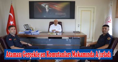 Düzce Bölge Trafik Şube Müdürü Tanju DEMİR ve Jandarma Üsteğmen Veli AKTAŞ, Kaymakam Mustafa CAN’ı Ziyaret Etti