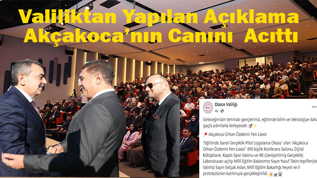  Akçakoca’da Orhan Özdemir Fen Lisesi’nin Açılışı Büyük Katılımla Gerçekleşti, Teşekkür Krizi Tartışma Yarattı