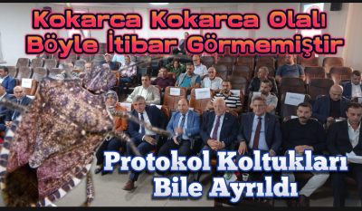 pek çok koltuğa “protokol” yazıları konularak çiftçilere oturma alanı sağlanmadı.