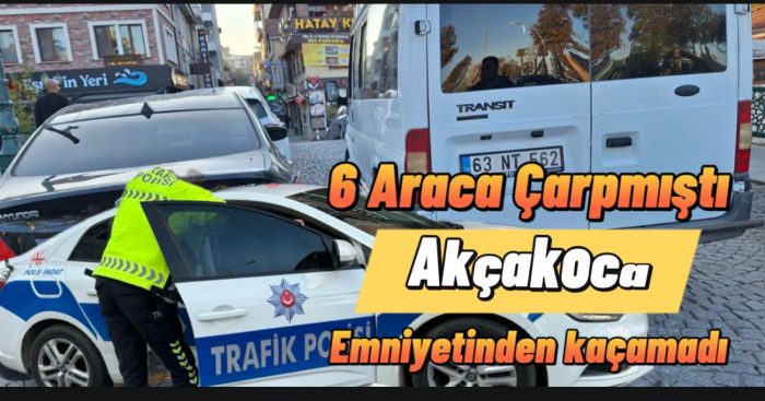 Akçakoca’da Trafik Kazası: Altı Araca Çarpan Transit Sürücüsü Kısa Sürede Yakalandı