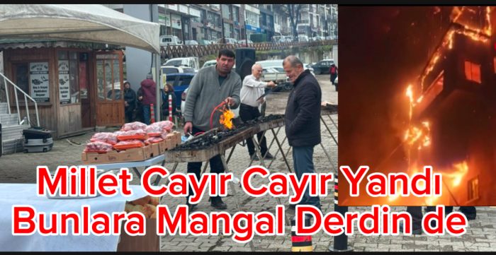 Kartalkaya’da bir çok vatandaş yangının ortasında kalıp can verirken ve kurtarma olayları hala devam ederken Akçakoca’da CHP teşkilatı mangal etkinliği düzenliyor