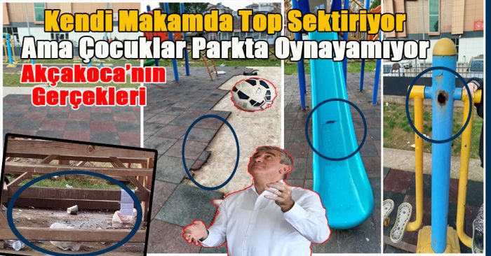 Akçakoca Spor Salonu Önündeki Parkta Tehlike Çanları Çalıyor,Belediye seyrediyor