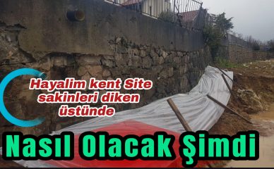 Toprak kaymasının ardından, Güçlü Mühendislik yetkililerinin olay yerine naylon çekerek geçici önlem almaya çalıştığı gözlemlendi.