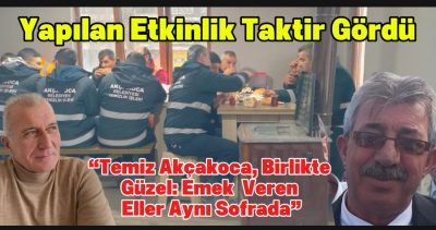 Başkan yardımcısı Naim top ve temizlik işleri müdürü Şaban Ali Aslan temizlik çalışanlarıyla beraber hem yemek yediler hem sohbet ettiler