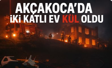 Akçakoca’da Çıkan Yangında 2 Katlı Ev Kullanılmaz Hale Geldi